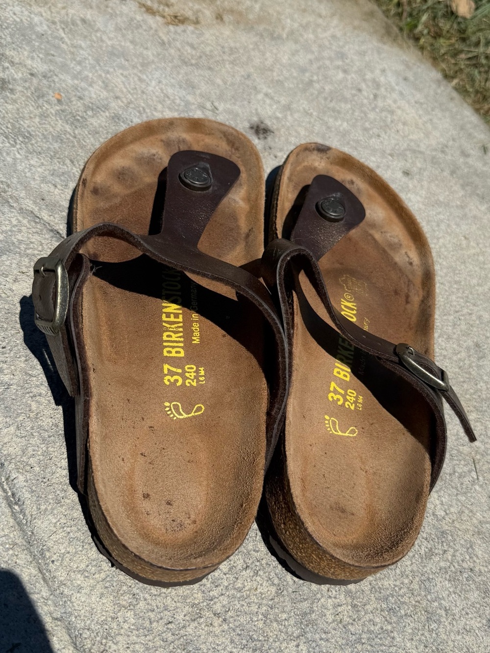 Birkenstock Brown Leather Thong Sandals